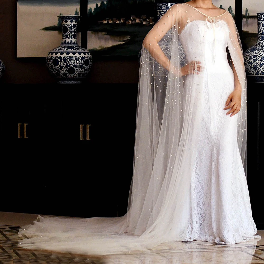 

Свадебная фатиновая блестящая накидка для подружки невесты, блестящая длинная шаль со шлейфом, свадебная накидка для девушек