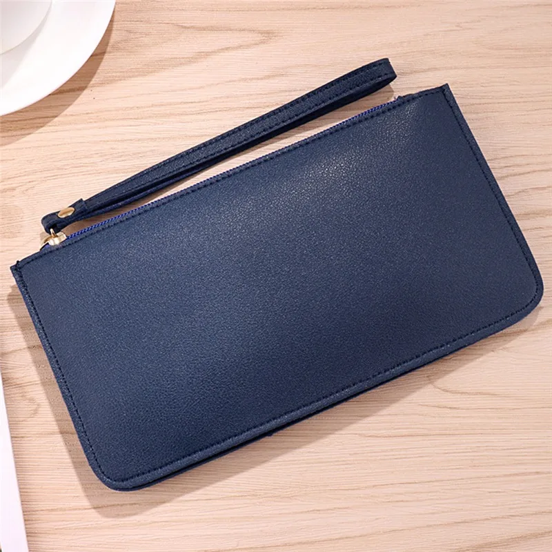 Women PU Leather Zip Clutch Wallet Ladies Phone Storage Bags Long Purse Bag Handbag Card Holder 6 Colors credit card holder synthetic leather wallet