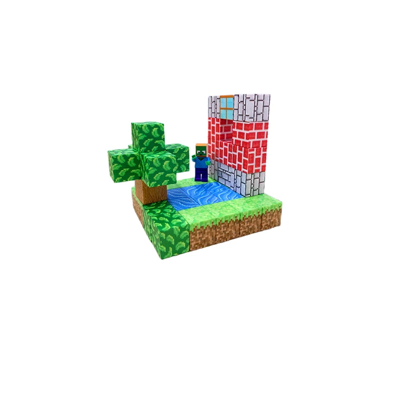 38pcs 2.0cm DIY Magnetic Building Blocks Mine World Cube Magnet World Set for Kid Age DIY Model Children Montessori Sensory Toy