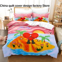Parure de lit Bad Bunny Un Verano Sin Ti, housse de couette imprimée plage d'été, toutes tailles personnalisables, textile, tailles Twin, Full, Queen, King 3