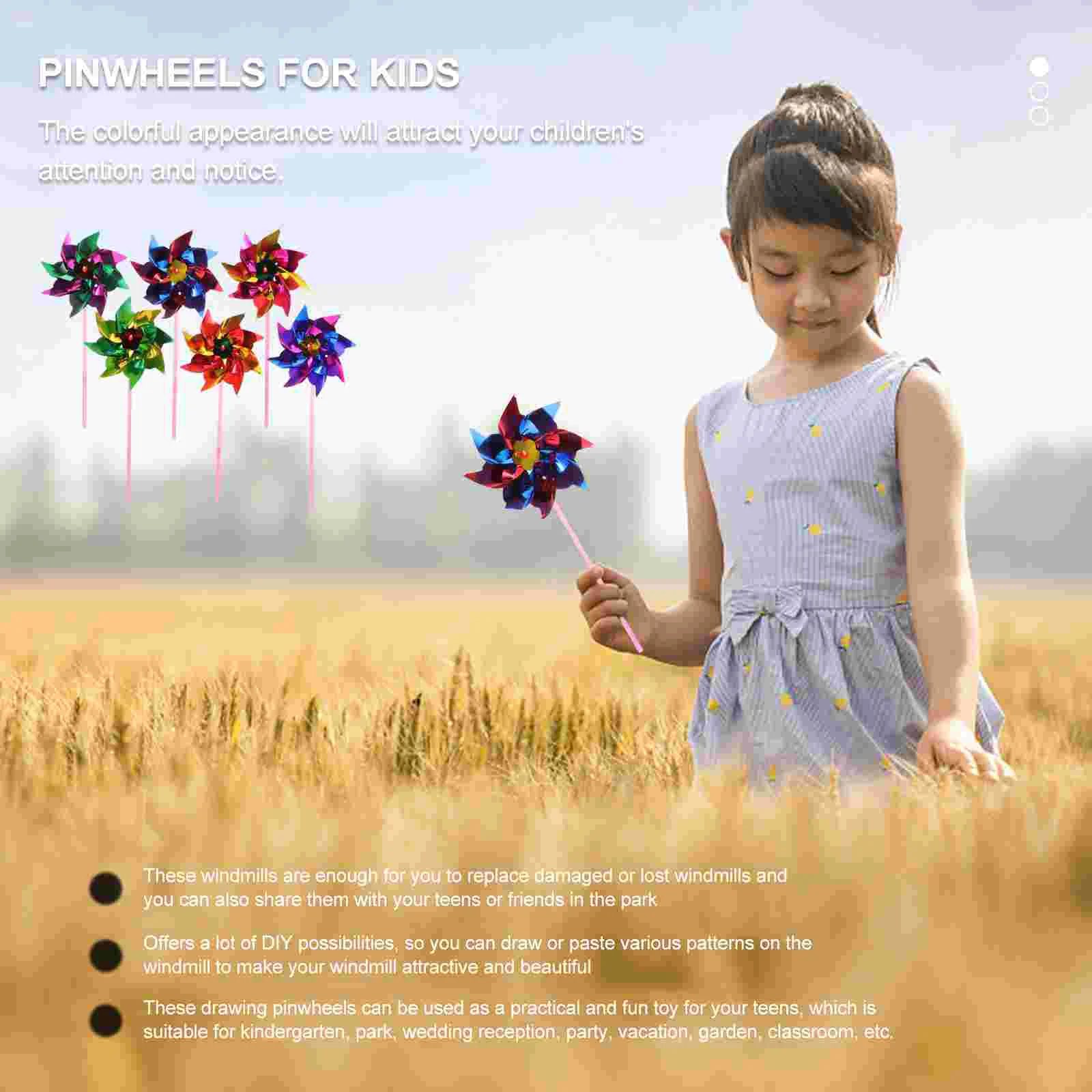 40 Pcs Rainbow Pinwheels Colorful Windmill Toys Kids Plastic Garden Decorations Party Favors Yard Accessories Outdoor Fun Sports