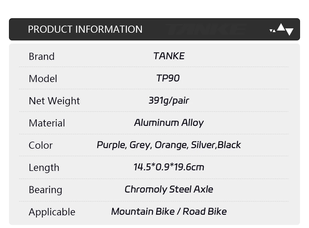 TANKE MTB-Pedale – leichte Fahrradpedale aus Aluminiumlegierung (12 rutschfeste Stifte/Seite) mit Fett und Lager, Mountainbike-Pedal TP-90 – Detail 3