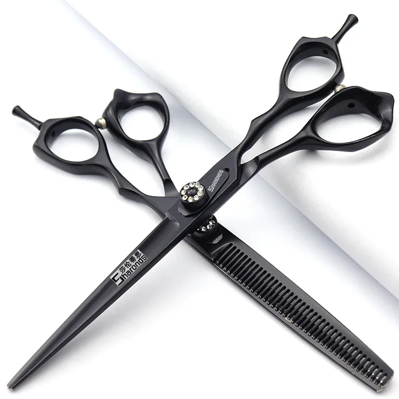 7" Dog Grooming Scissors, Pet Shop Cat Hair Curved Shears, Poodle Hair Cutting Tools, Pet Beauty Scissors Set, Thinning Shears