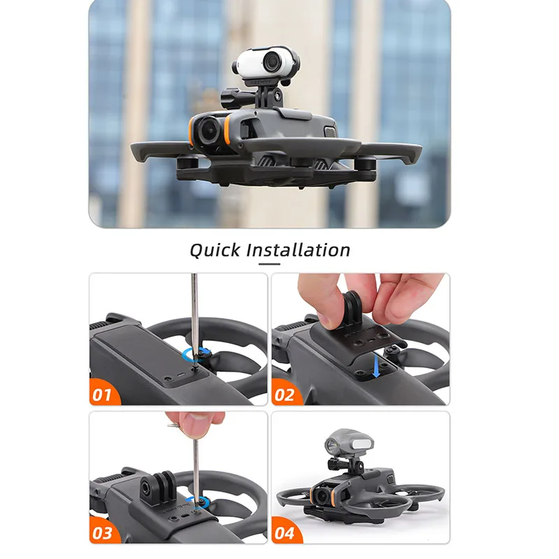 Supporto Per Fotocamera Su DJI Avata 2 – Adattatore 1/4 Per GoPro/Insta360