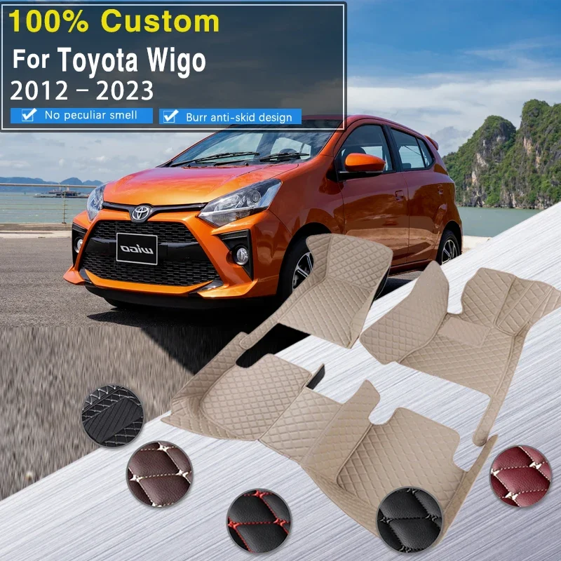 Quality RHD Leather Car Floor Carpet Mat For Toyota Wigo Daihatsu