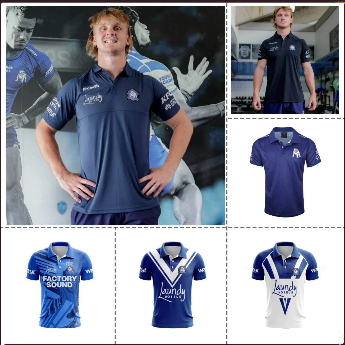 BULLDOGS MEN'S HOME JERSEY / BULLDOGS MEN'S NAVY MEDIA POLO