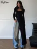 Hugcitar Spring Fashion Solid Long Sleeve Slit Irregular Sexy Bodycon Maxi Dress Women Casual Y2K New Outfits Party Vacation