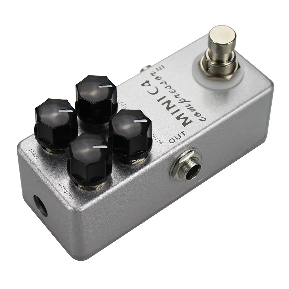 Moskyaudio 효과 프로세서 미니 C4 컴프레서 베이스 기타 이펙트 페달, 트루 바이패스 회전 서스테인 어택 페달