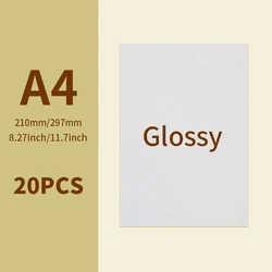 Versatile A4 White Self-Adhesive Label Paper - Matte & Glossy Finish (A4 Glossy 20 Sheets)