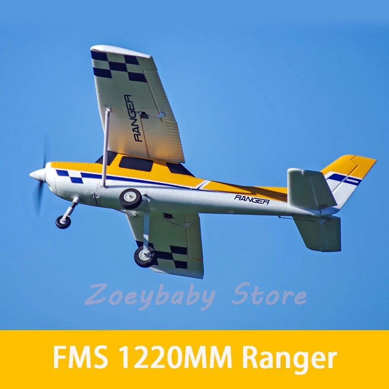 

1220 мм радиоуправляемый самолет Fms Ranger Trainer 3s 4ch с рефлексным гироскопом, автоматический баланс Rtf, готовая к полету модель, фотоигрушки, подарки