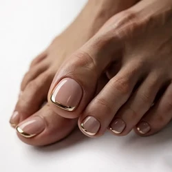 French Nude Square False Toenails - 24 - Piece Set of Natural - Looking Press - On Nail Tips (Y12)
