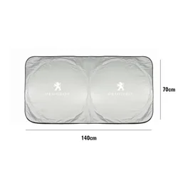 Premium Front Windshield Foldable Sun Shade - UV Heat Insulation Visor Cover (S For Peugeot - C)