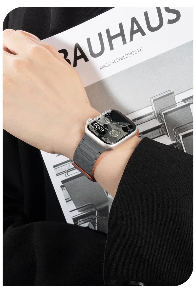 Silikonarmband für Apple Watch 46 mm 42 mm 49 mm 45 mm 41 mm 44 mm 40 mm Magnetband für IWatch Ultra 3/2 Serie 11 10 9 8 7 6 SE 5 – Detail 33