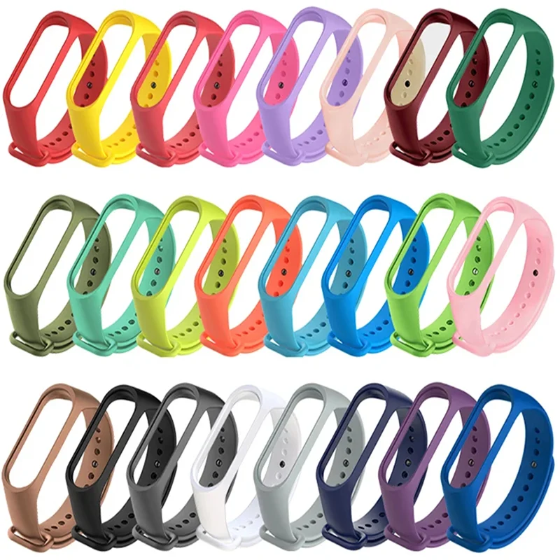 Correa de silicona para reloj Xiaomi Mi Band 7, 6, 5, 4 y 3, accesorios para reloj inteligente, 3/4