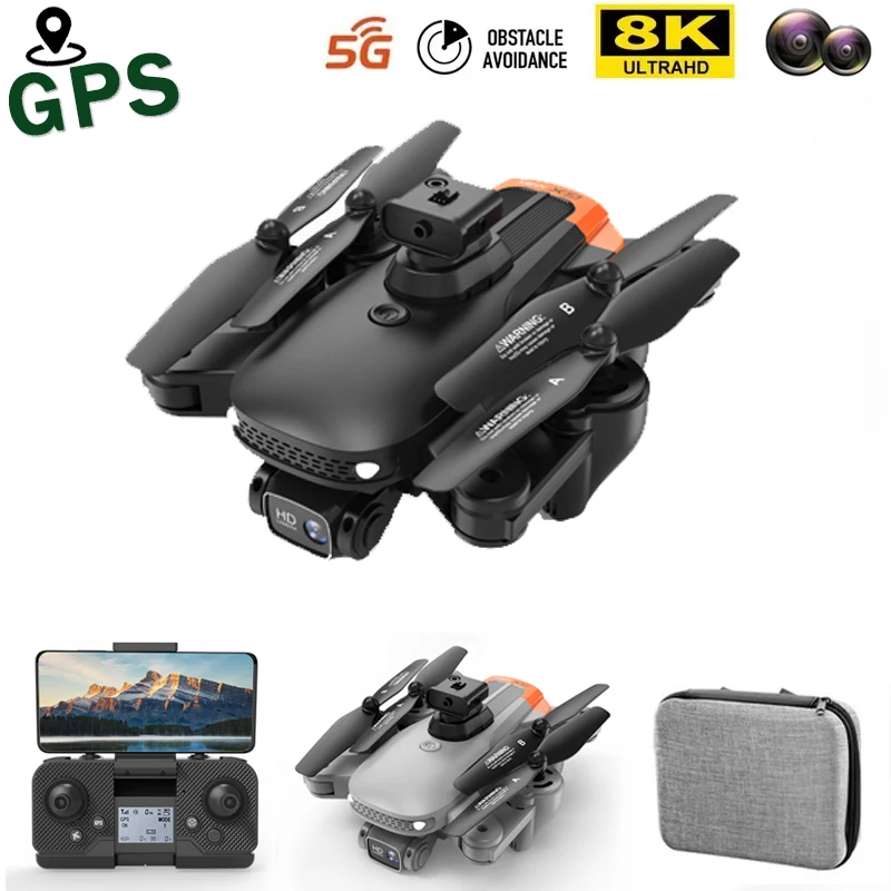 RC쿼드콥터 GPS 5G 8K HD 드론 전문 듀얼 카메라, 와이파이 FPV 장애물 회피 접이식 쿼드콥터, RC 거리 1000m 선물 장난감