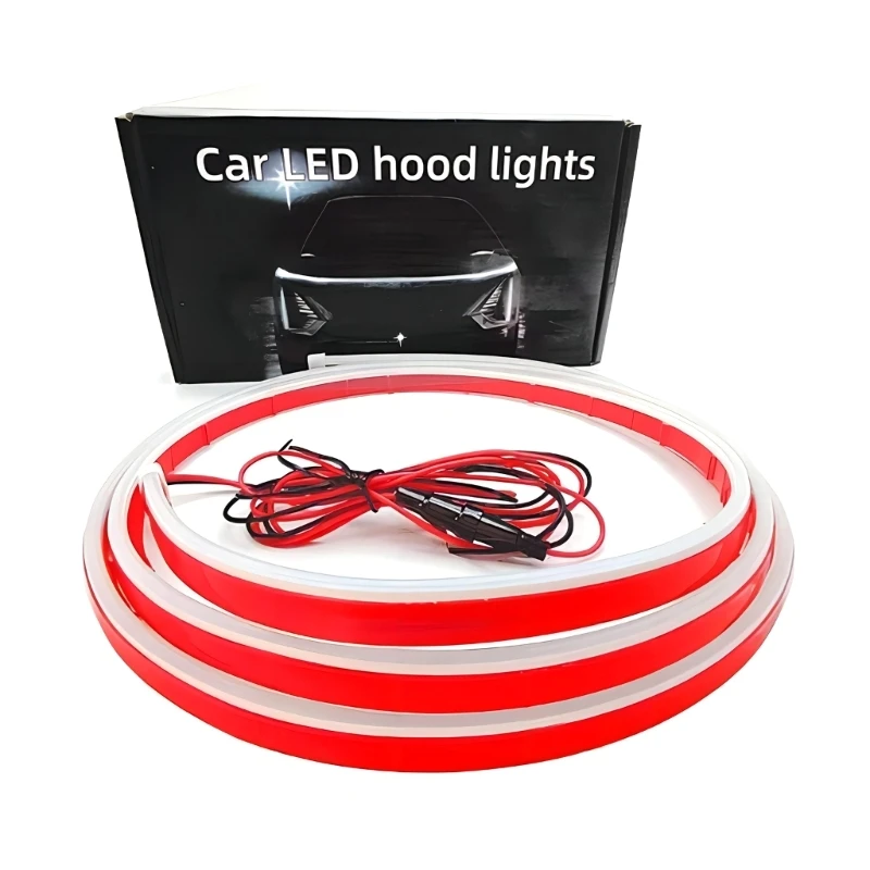 Car Hood Light Strips,Dynamic Car LED Strips Light,Exterior Flexible Daytime Running Light Strips Decortive LED Strips 2pcs drl led strip turn signal light sequential yellow bright flexible daytime running light 12v car headlights auto accessories