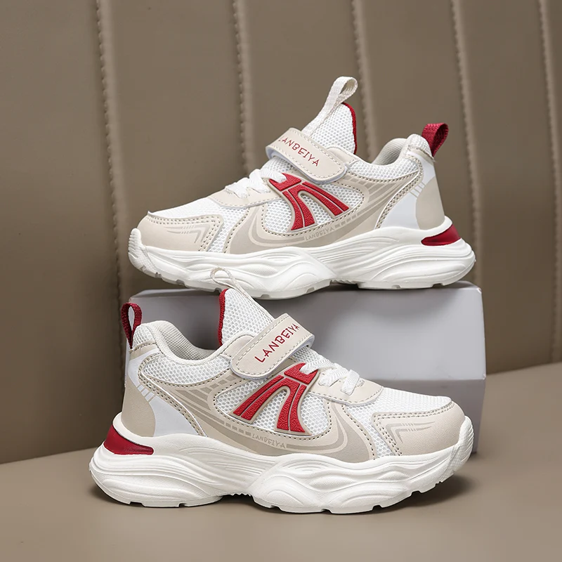 New Boy Girl Shoes Hot Selling Breathable Children Sneakers Comfort Soft Running Shoes Classic Simple Color Blocked Casual Shoes