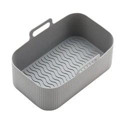 Reusable Silicone Air Fryer Baking Tray and Basket Liners (Grey)
