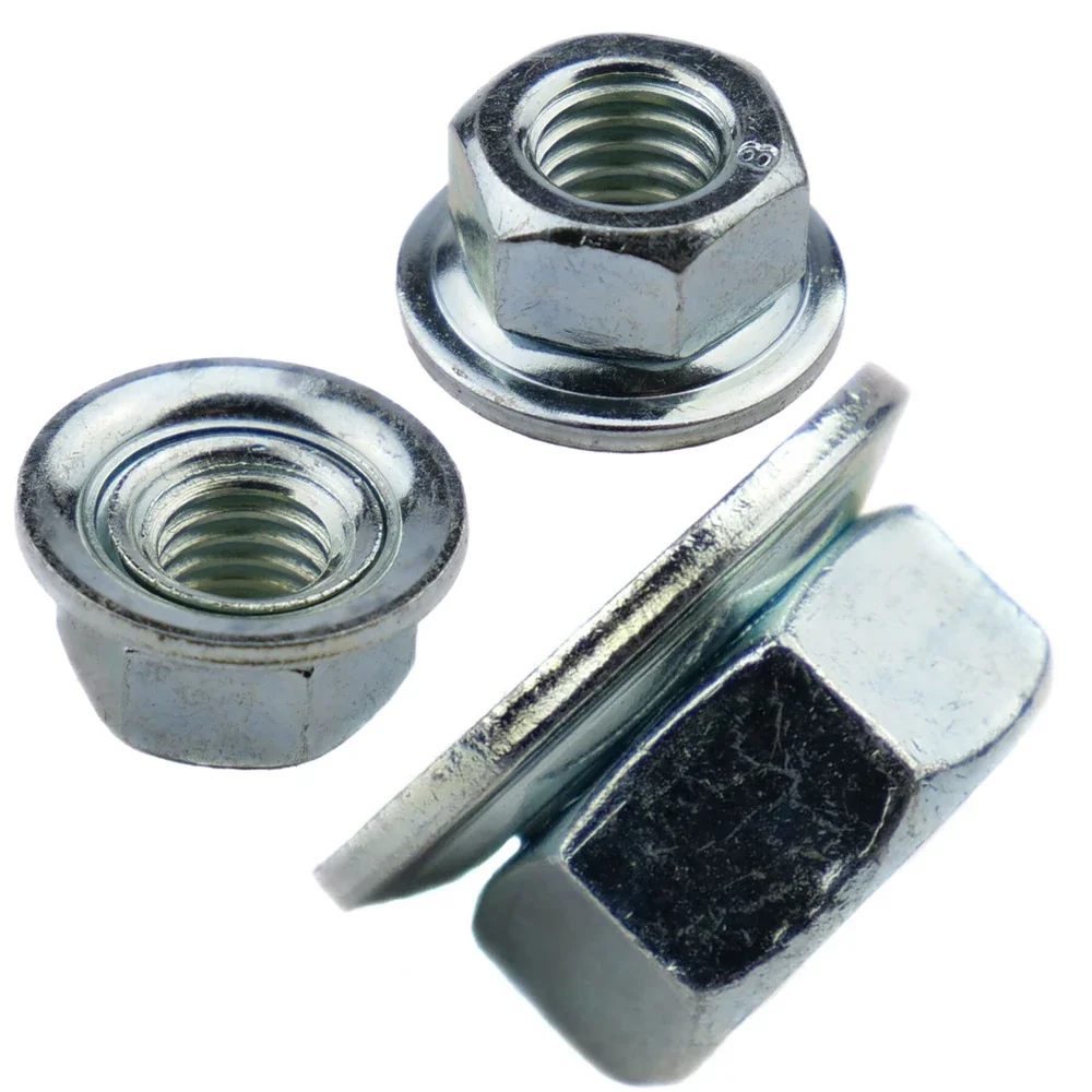 M8x1.25 LH Left Hand Thread Flanged Blade Screw Nut For Trimmer Brushcutter 55023 Durable Replacement Garden Tools Parts