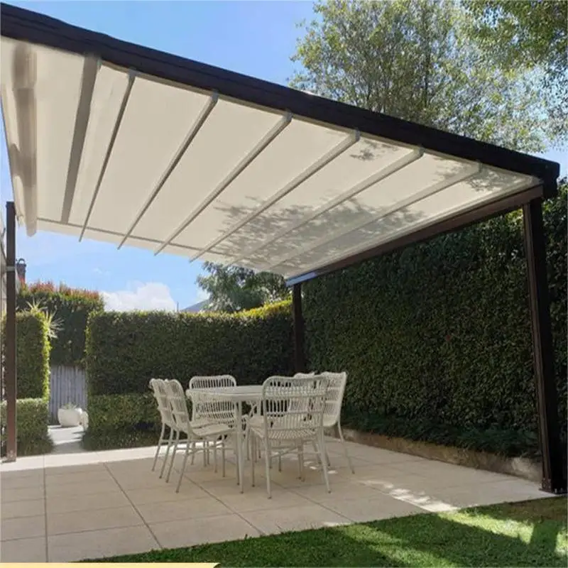 Outdoor electric folding canopy retractable awning patio villa terrace