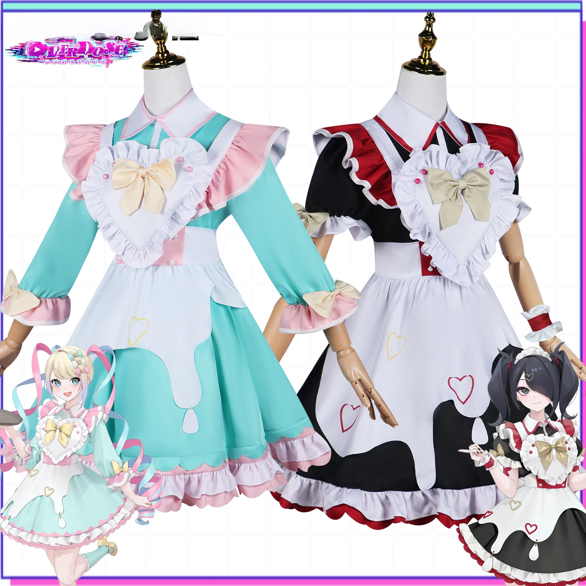 

Game Needy Streamer Overload Ame Ame-chan Maid Cosplay Costume Role Play Comic Con Dress Hallowmas Party Wigs Animation Prop