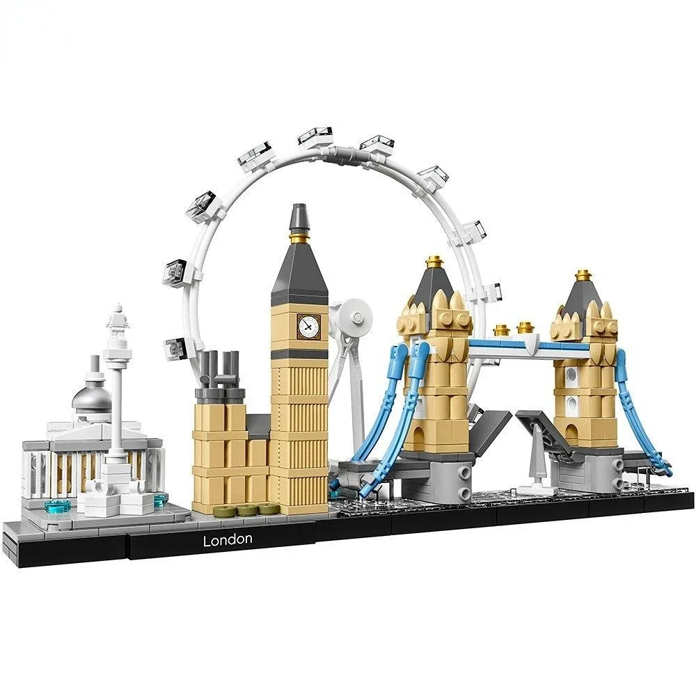 

468pcds 10678 Architecture Building Set London 21034 Big Ben Tower Bridge Building Block Bricks Toys Compatible Lepining city