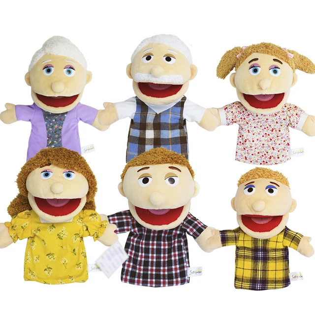 30cm Family Member Hand Puppet Soft Doll Stuffed Figurine Kindergarten Educational Talking Stories Kids Baby Birthday Xmas Gifts 1