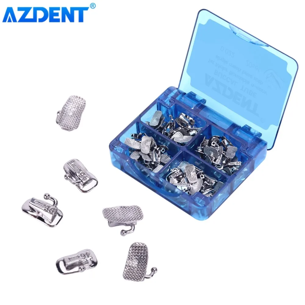 20 Sets AZDENT Dental Orthodontic Buccal Tube for Molar Teeth Mesh Base Bonding Single Tube Non Convertible Roth MBT 0.022 0.018