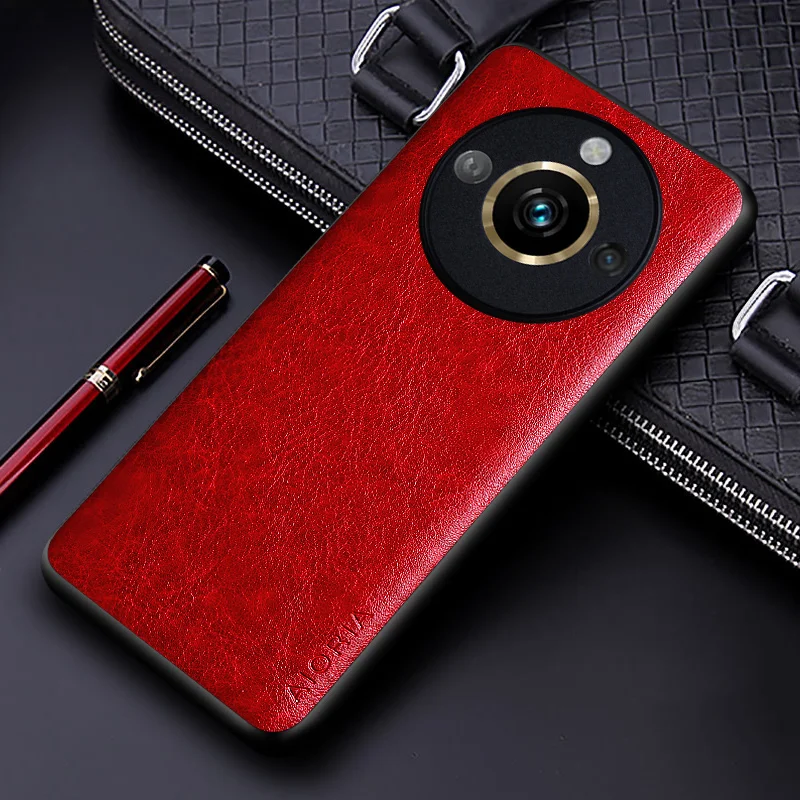 Luxury PU Leather Phone Case with Soft TPU & Hard PC - Business Solid Color Design