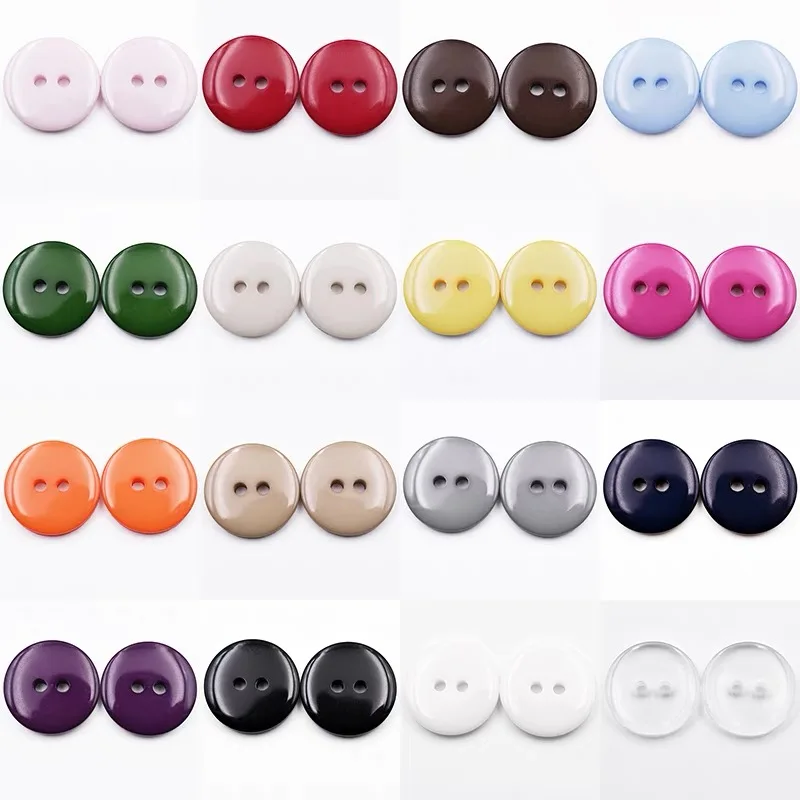 Transparent/Black/White 2-Holes resin Plastic Buttons 9-25mm Apparel Supplies Sewing Accessories 3