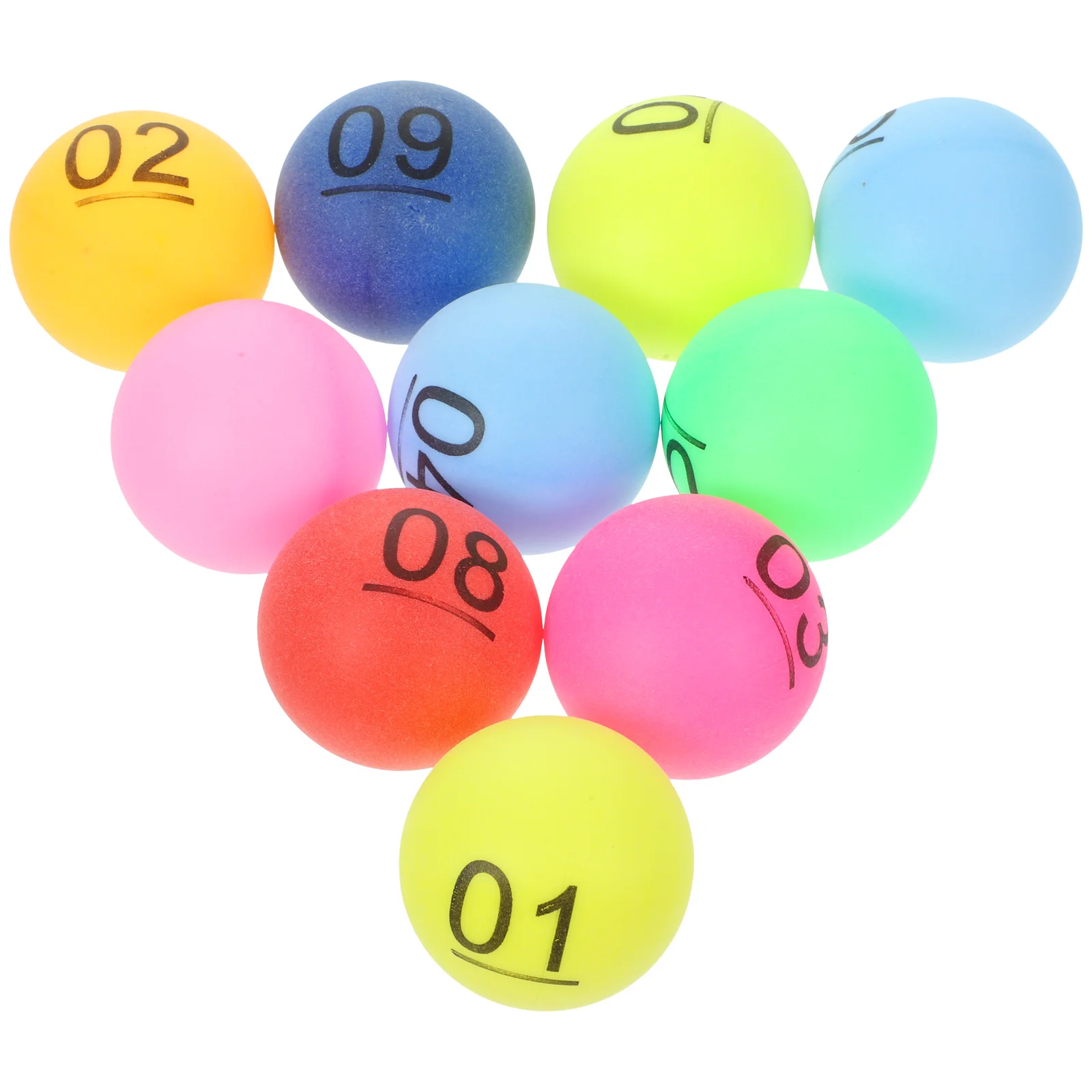 10 Pcs Color Number Ball Lottery Box Selection Party Draw Table Tennis Balls Portable Plastic Game Picking