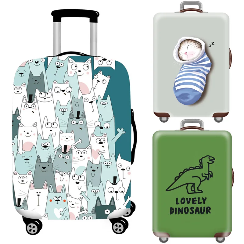 Cartoon Luggage Case Cover,Travel Accessories For 18-32 Inch Suitcases,Baggage Trunk Elastic Protective Cover,Trolley Dust Cover