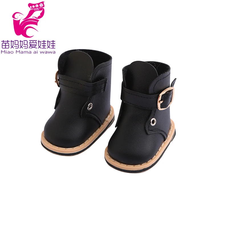 Doll Shoes 7 Cm Leather Boots for 43 Cm Baby Doll 18 Inch Girl Toy Boots Accessories