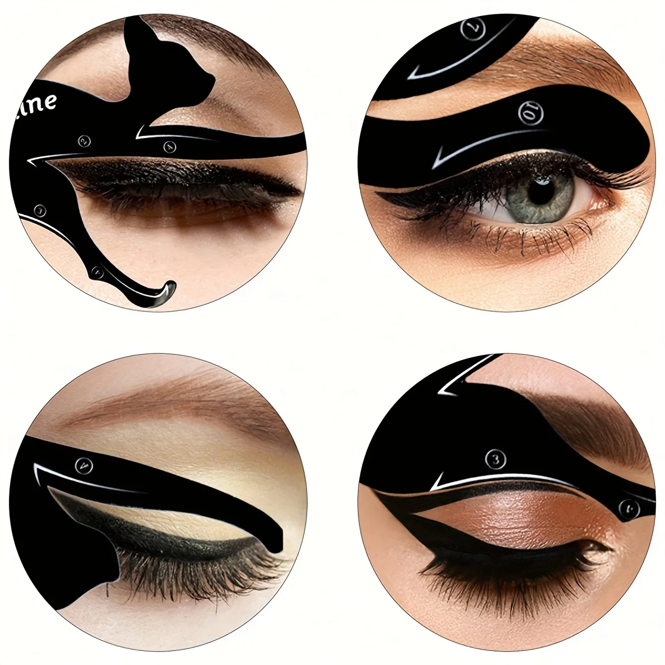 2 in 1 Cat Shape Eyeliner Stencil Smokey Eyeshadow Applicator Eyeliner Assist Eye Makeup Tool Kit Quick Makeup Stencil makeup tools,eyeliner stencil tool,eye makeup tools