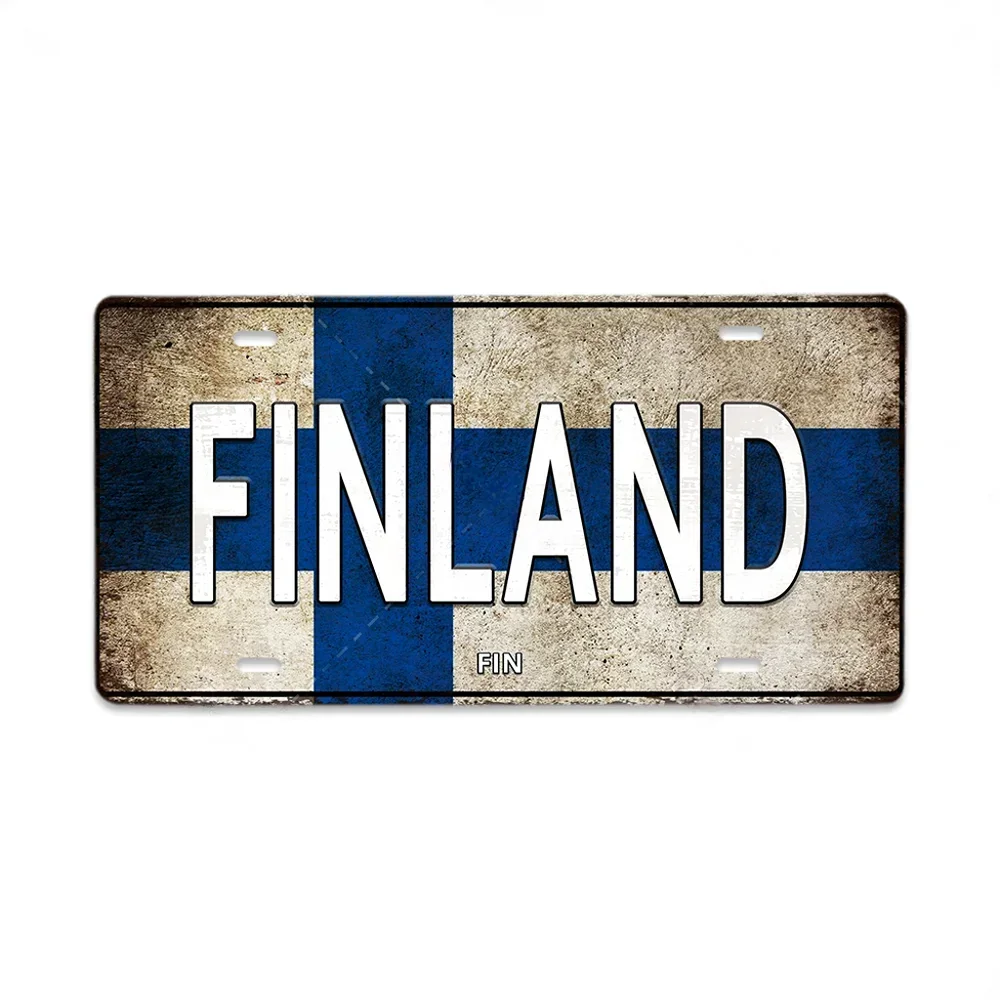 Vintage Tourism Country Poster Metal Sign - Retro License Plate Style Wall Art