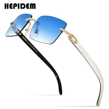 HEPIDEM-무테 라운드 선글라스, 새로운 브랜드 디자이너 럭셔리 다이아몬드 버프 선글라스, 여성 버팔로 혼 안경 2020, 0015