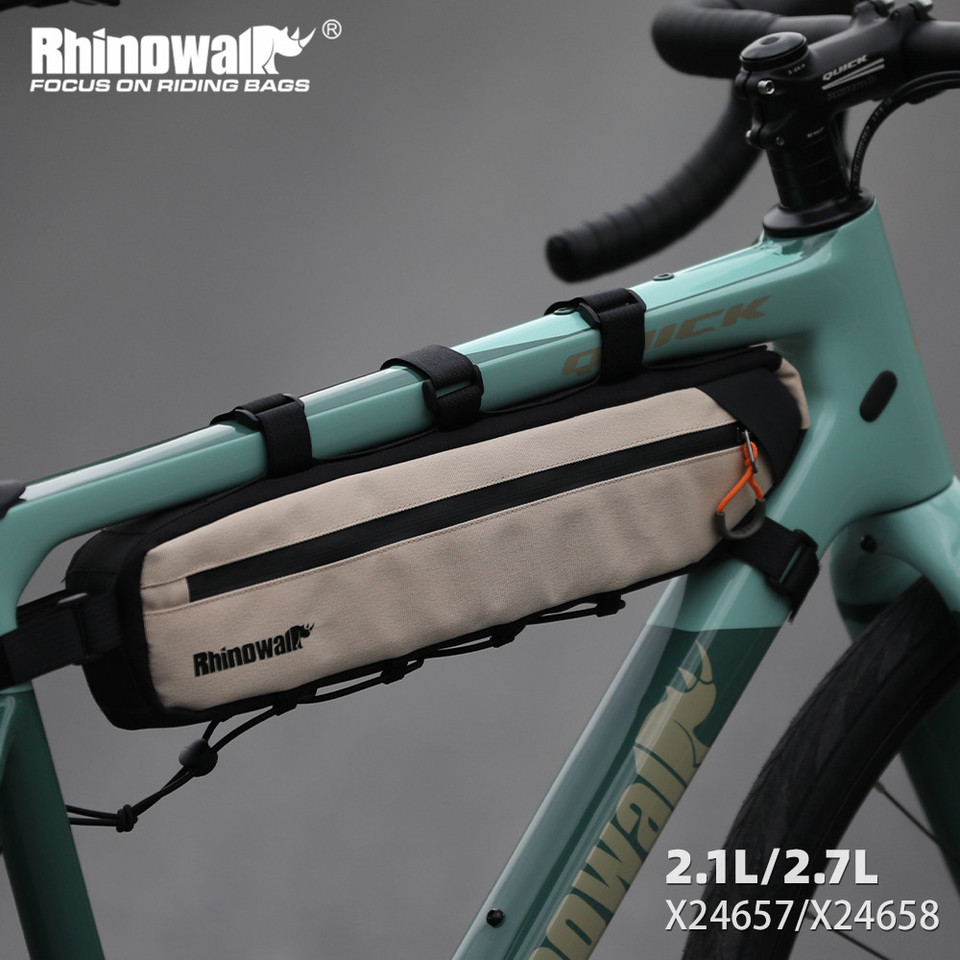 Rhinowalk Bike Frame Bag Water Resistant 2.1L/2.7L Bicycle Triangle Bag Under Tube Bag With Bottom Elastic Binding System