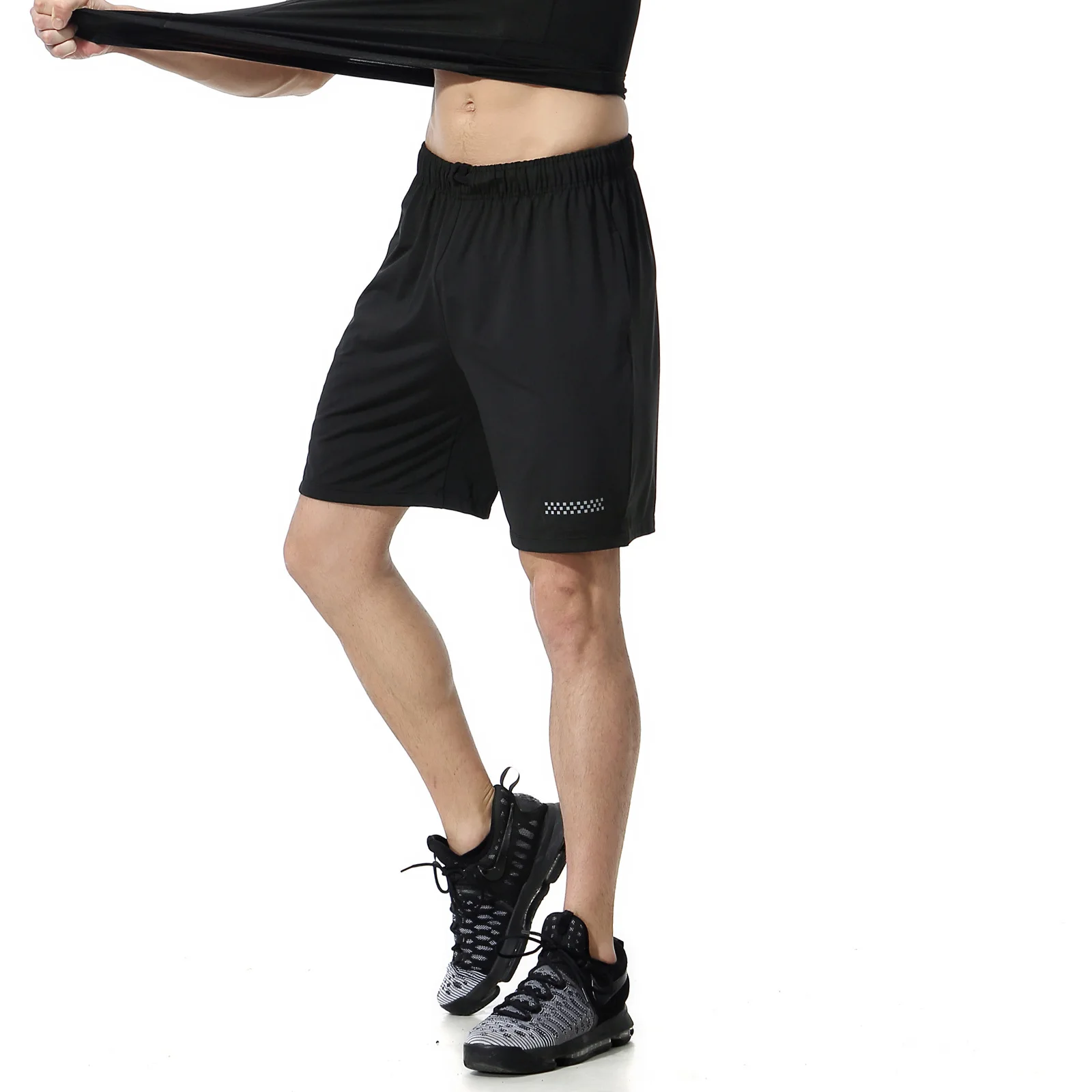 Sports shorts, high-elastic running basketball shorts, outdoor training rope-drawing sweating fitness gym shorts