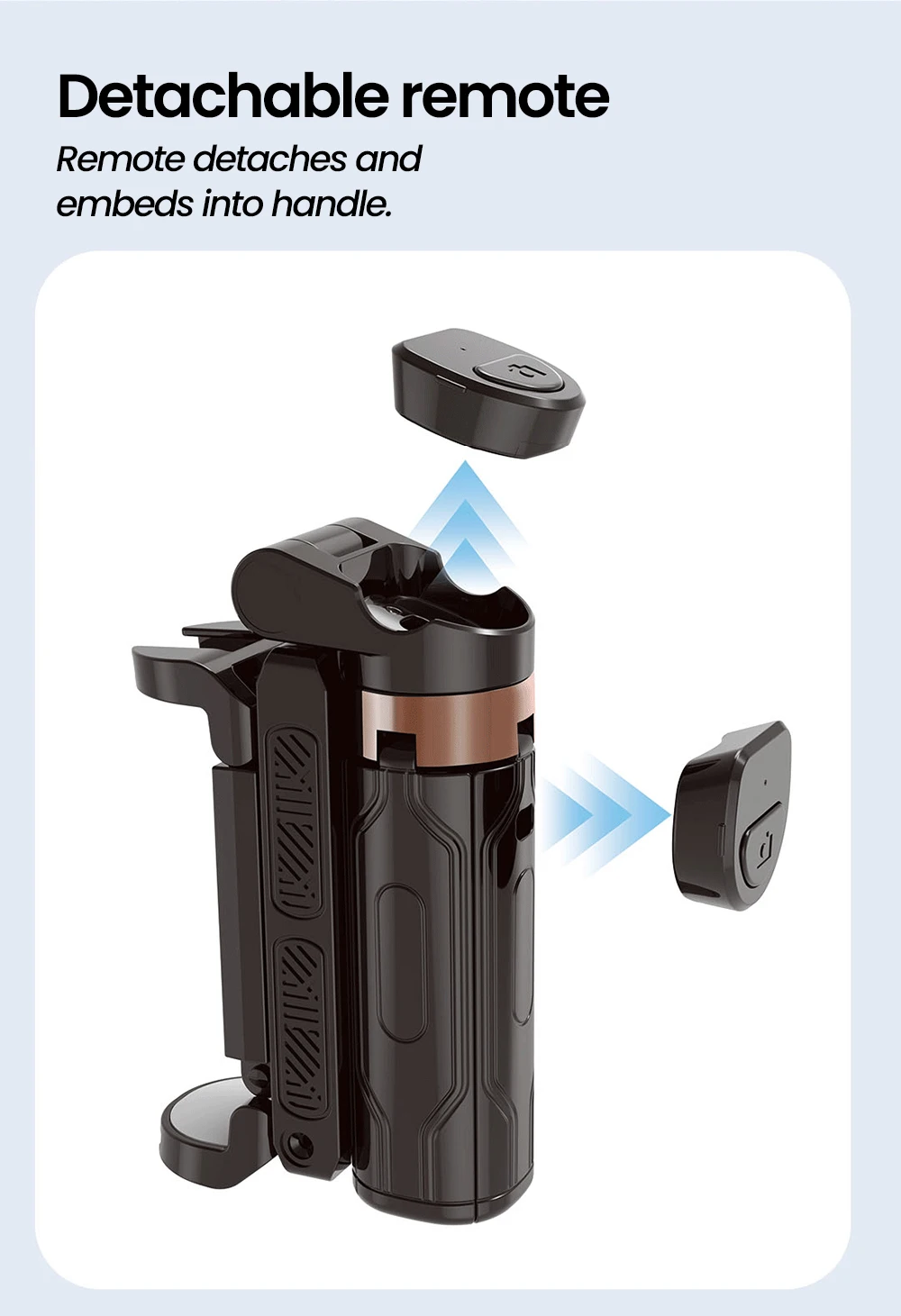 Draadloze Bluetooth selfiestick, mini-statief, uitschuifbare monopod, afstandsbediening voor iPhone, Samsung en Xiaomi._voghion.com