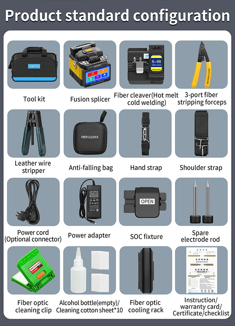 S-80/A-80F/A-10 Fiber Optic Fusion Splicer 6 Motors SM/MM Optical Fiber Core Hea