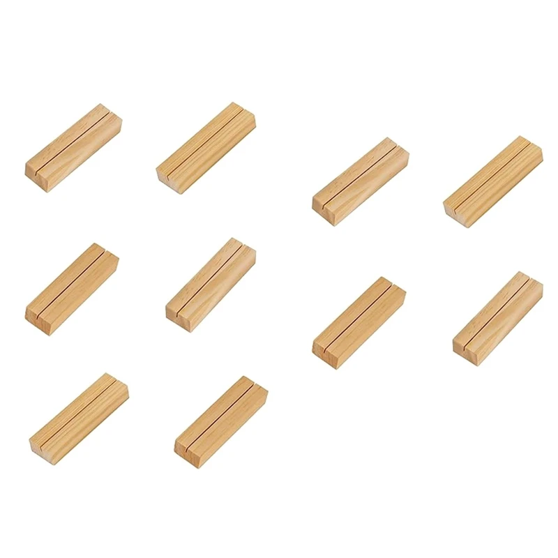 

10 PCS Wood Place Card Holders Wood Sign Holders Table Number Holder Stands Picture Holder Name Business Card Holder Easy To Use