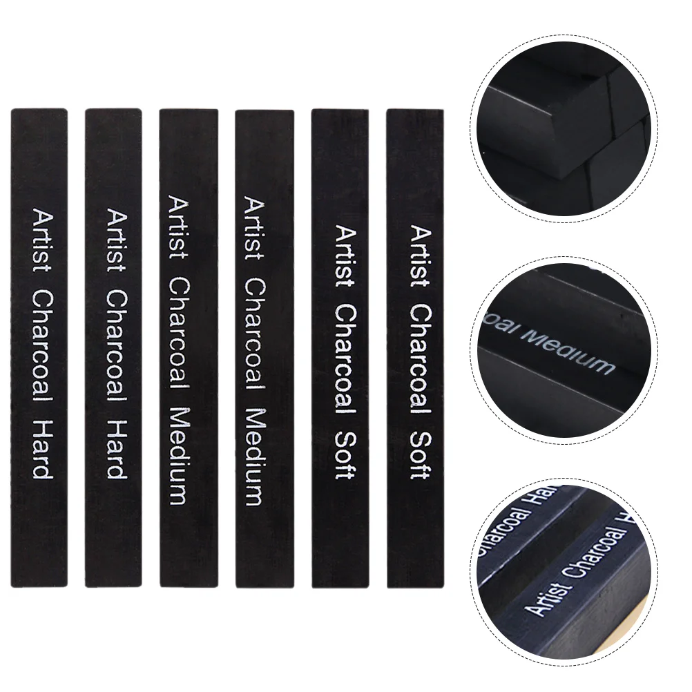 

6 шт., профессиональные Угольные карандаши для рисования