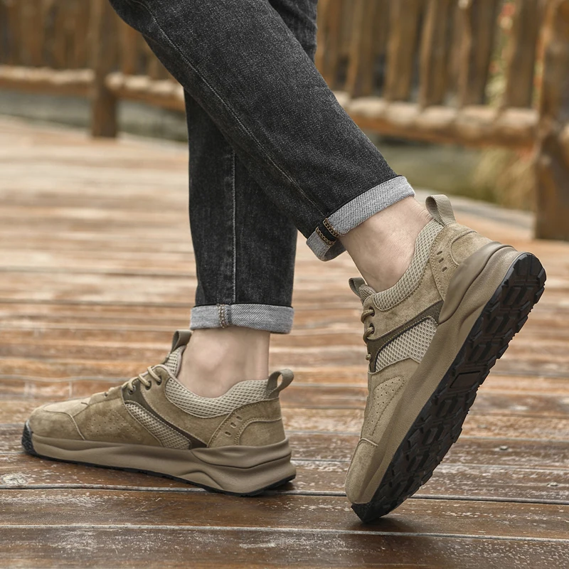 Herren Freizeitschuhe Aus Leder, Leicht Und Atmungsaktiv_voghion.com