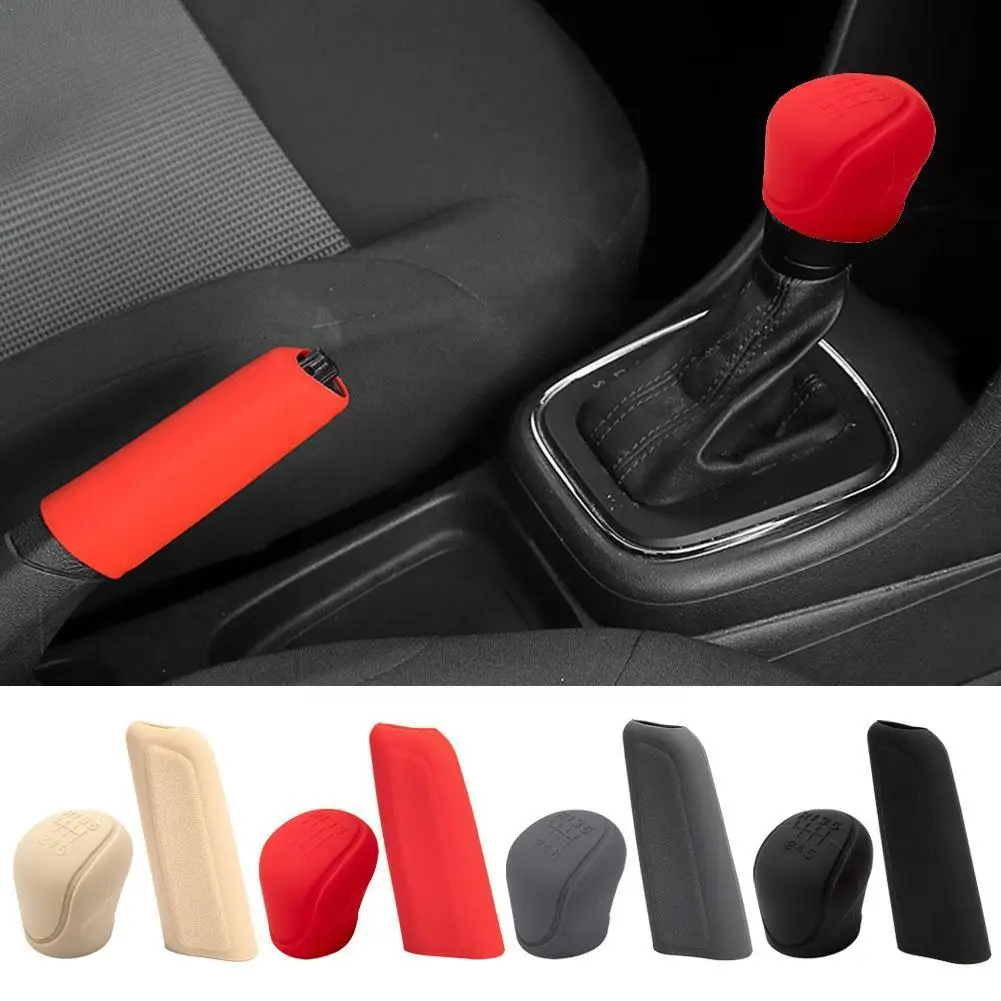 Car Manual Gear Shift Knob Cover 6 speed Gear Grip Anti slip Silicone