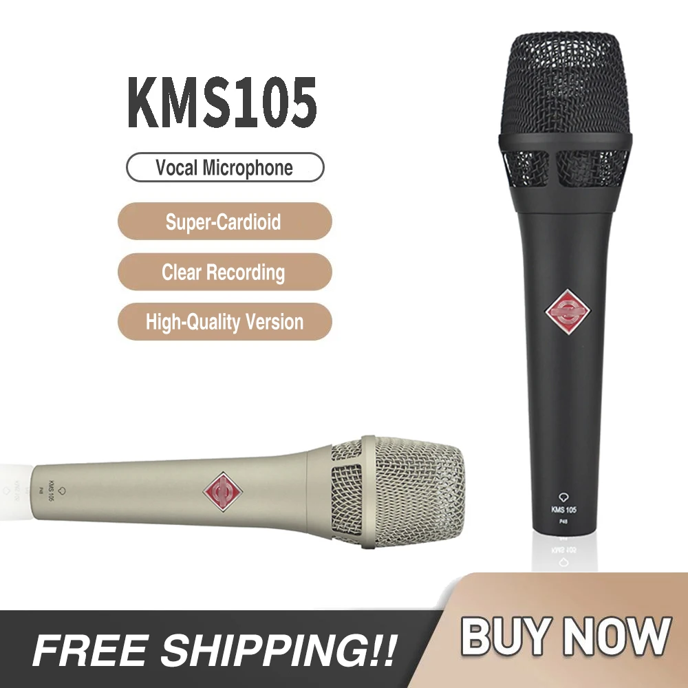 

KMS 105 Large Diaphragm Handheld Condenser Microphone Anchor-level Microphone High-quality Live Sound Card Set Equipment