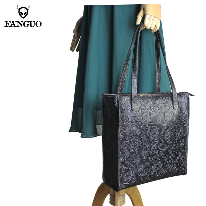 

Simple Genuine Leather Capacity Tote Women Handbags Designer Brand Shoulder Crossbody Bags Popular Big Shopper Bag Purse