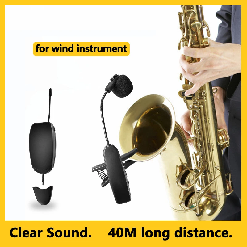 musical instrument microphone Wireless Saxophone Microphones Uhf