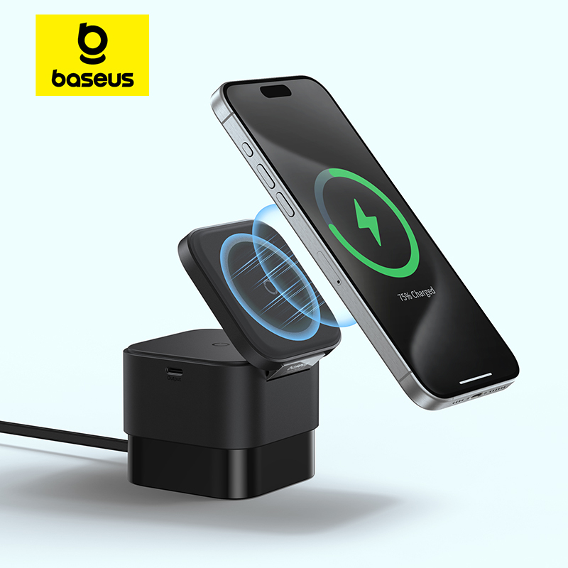 Baseus 3 in 1 25W Magnetic Wireless Charger Stand 15W Fast Wireless Charging Desktop Dock Station For iPhone16 15 14 13 Airpod