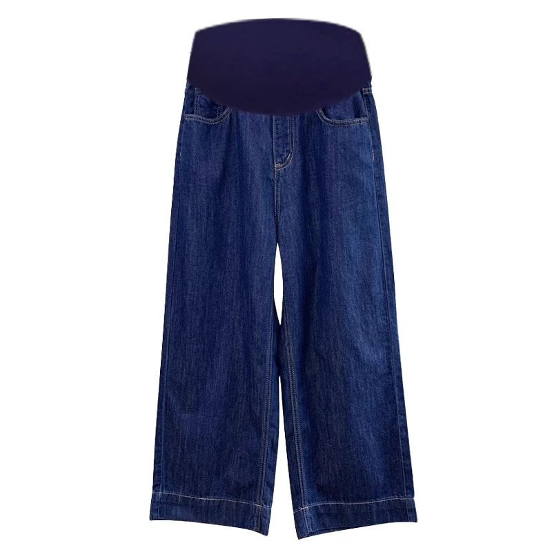 임산부 청바지 여름 얇은 와이드 레그 팬츠 아웃도어웨어 실크 9포인트 스트레이트 레그 팬츠 임산부용 봄 여름