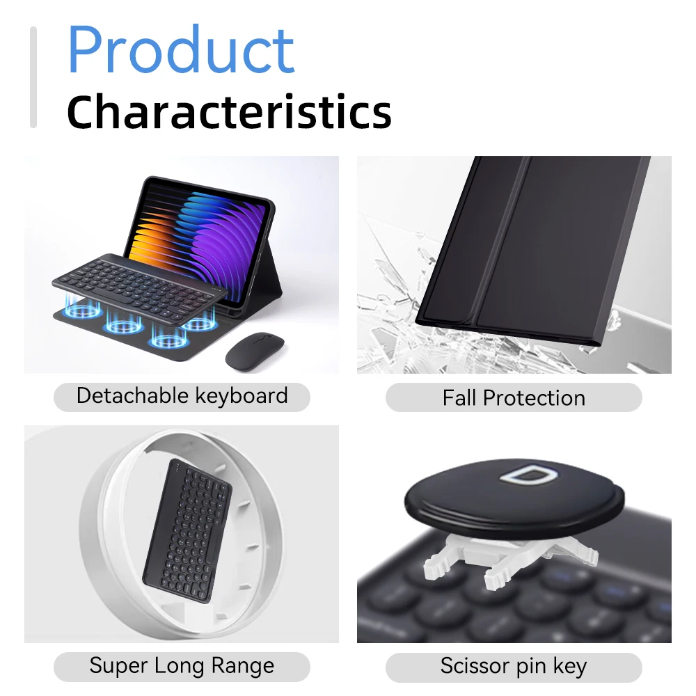 Premium Keyboard Tablet Case with Adjustable Viewing Angles and Protective Cover